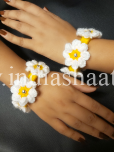 white and yellow flower bangles for haldi