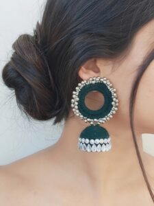 Green jhumka or earrings