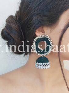 Green jhumka or earrings