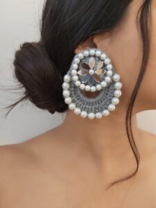 Grey Indian earrings