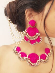 trending Pink Kundan necklace and earrings