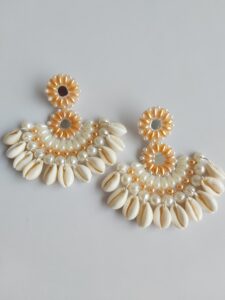 trending pearl and cowrie/shell earrings