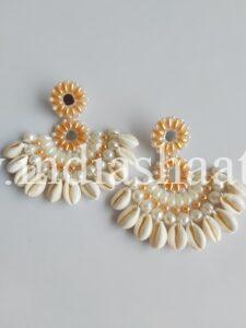 trending pearl and cowrie/shell earrings