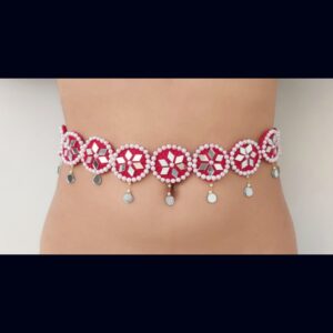 Red Jewellery Set with Mirror Work