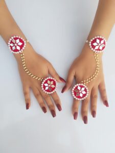 Red Jewellery Set with Mirror Work