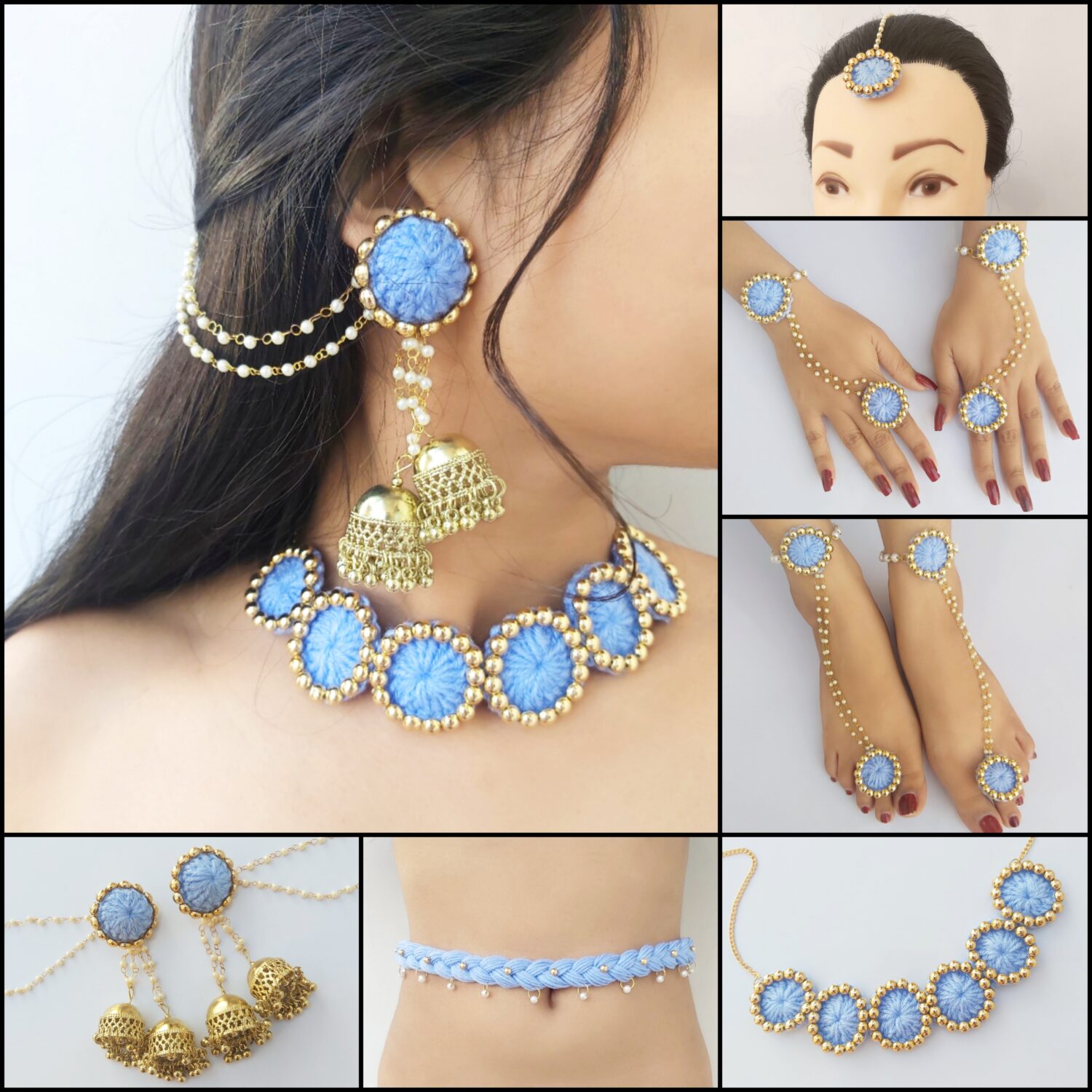 Blue jewellery set