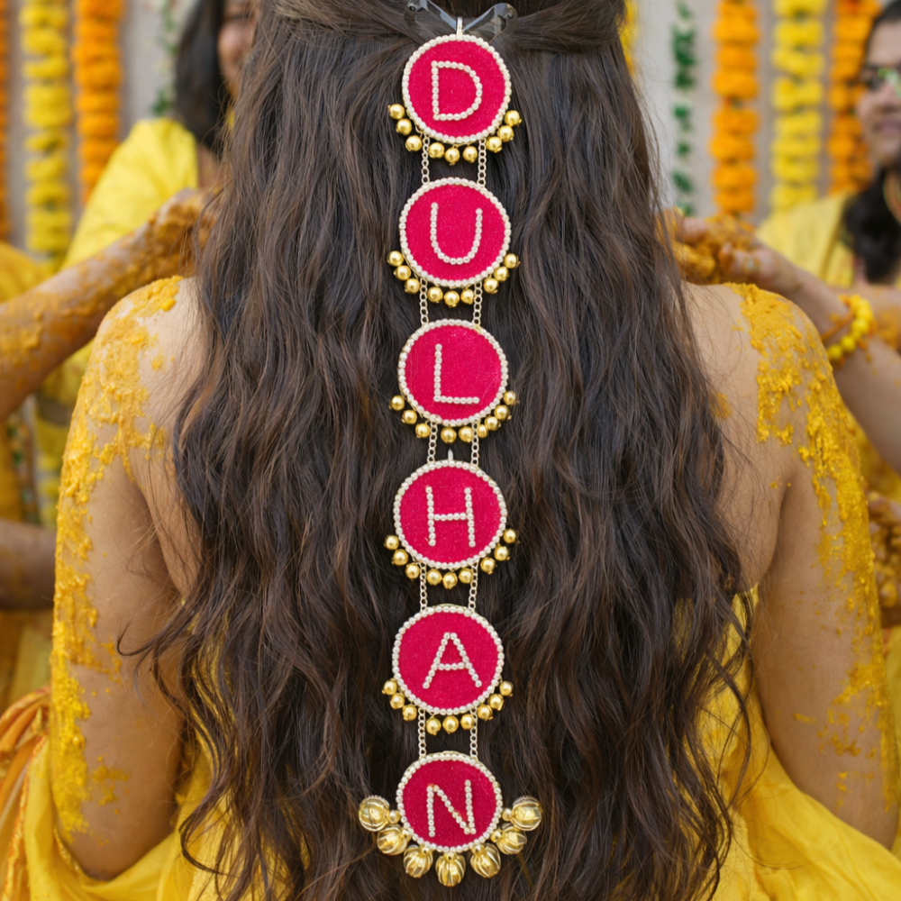 #354 Pink 'Dulhan' Hair Accessory