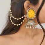 Yellow jewellery set for haldi or mehndi ceremony for brides