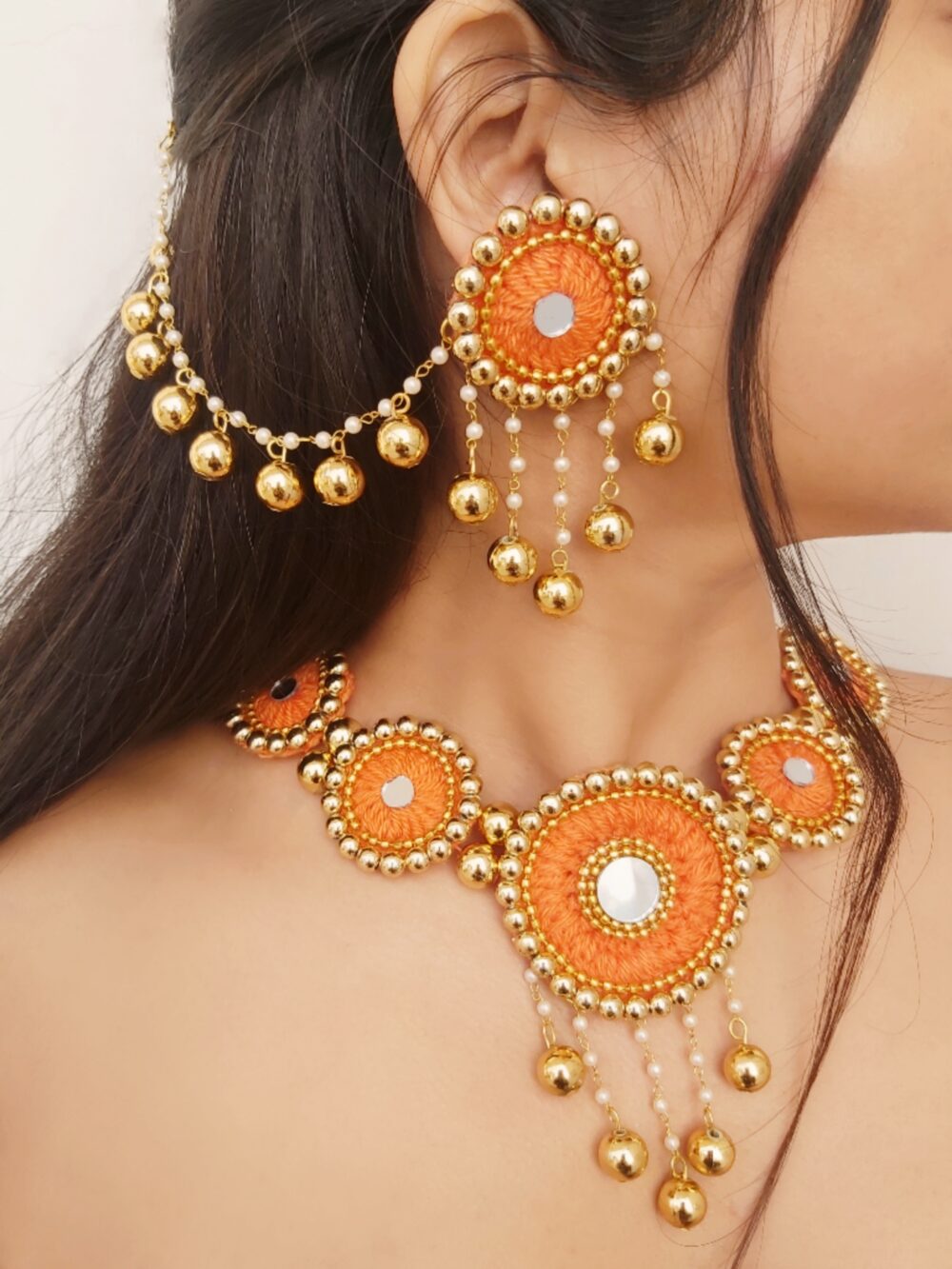 Orange jewellery set