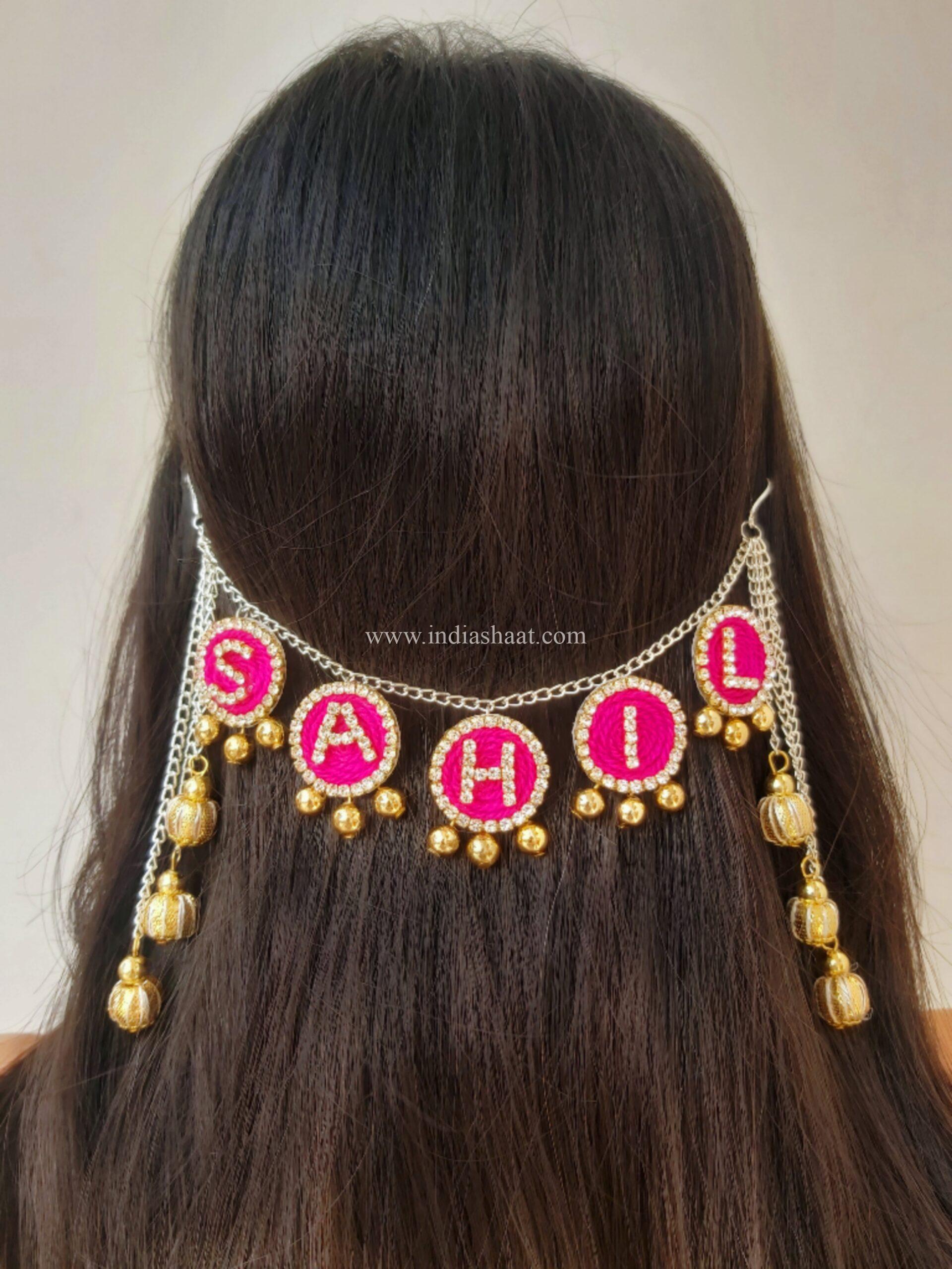 #359 Pink Name Hair Accessory (Text and color customisable)