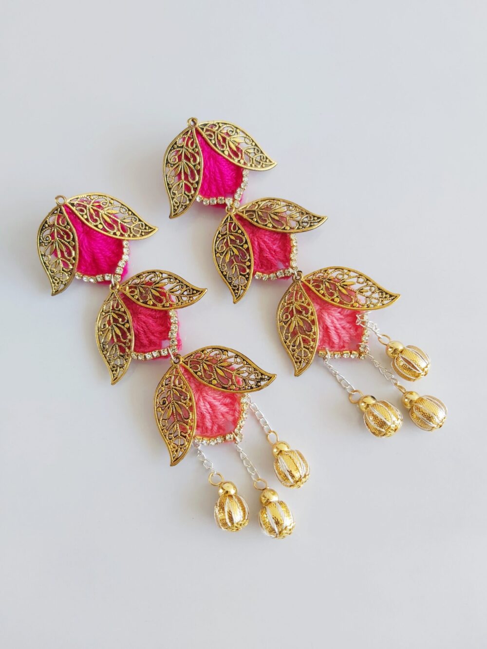 Lotus earrings/ quirky earrings in pink