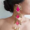 Lotus earrings/ quirky earrings in pink