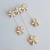 Multicolored Floral Hairclip with Cowrie Hangings