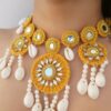 Mustard Yellow Cowrie Jewellery Set