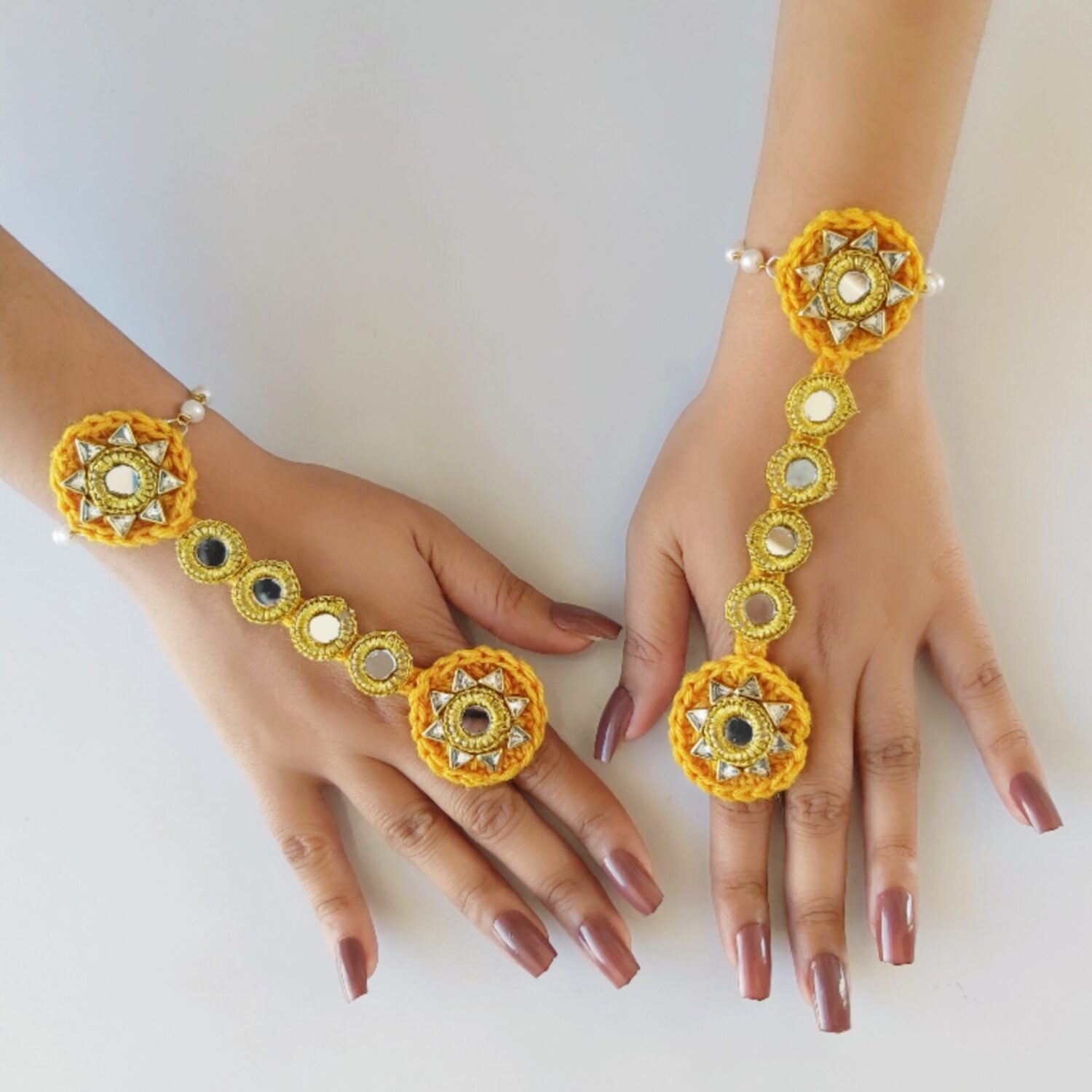 Mustard Yellow Cowrie Jewellery Set