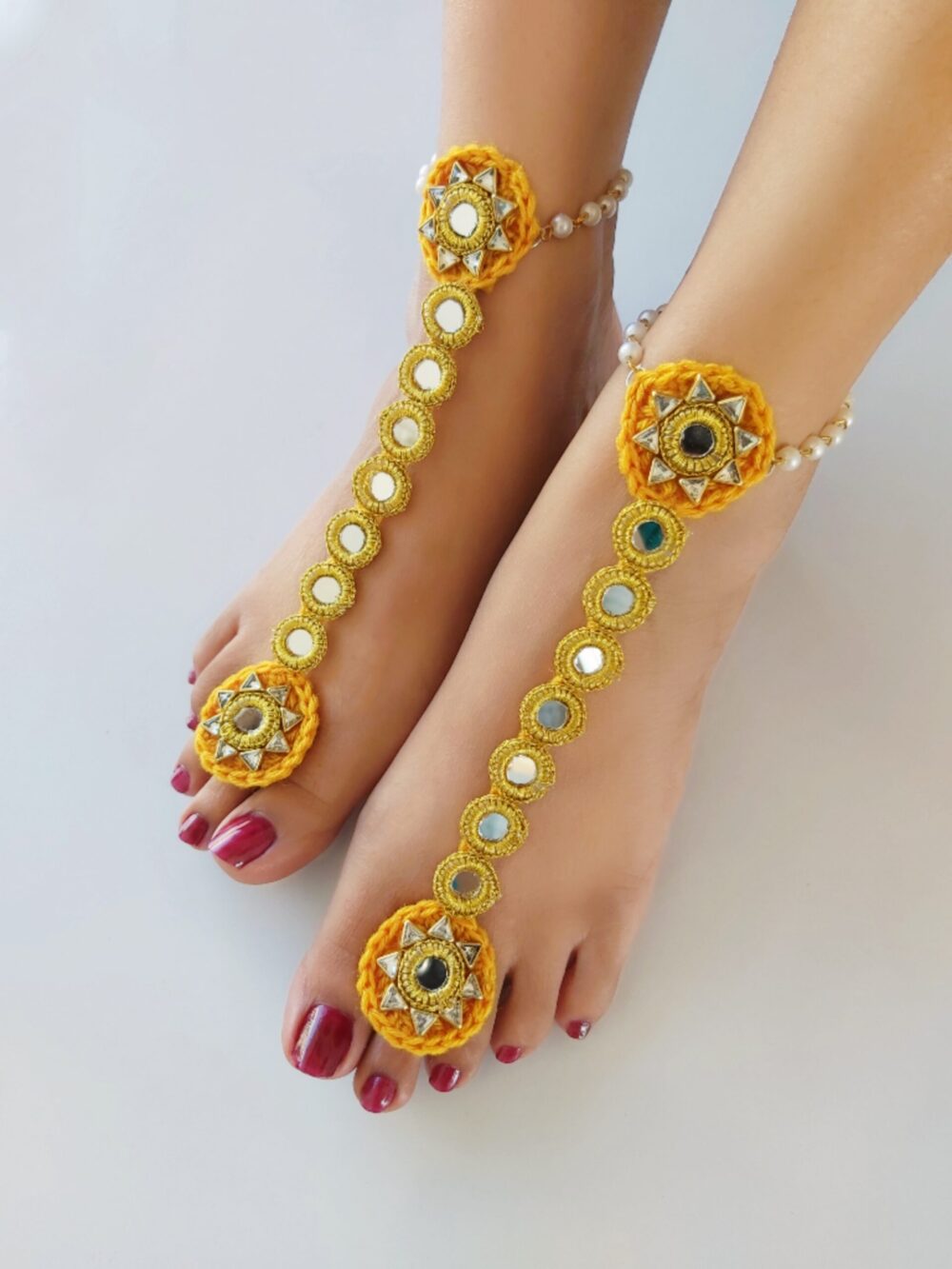 Mustard Yellow Cowrie Jewellery Set