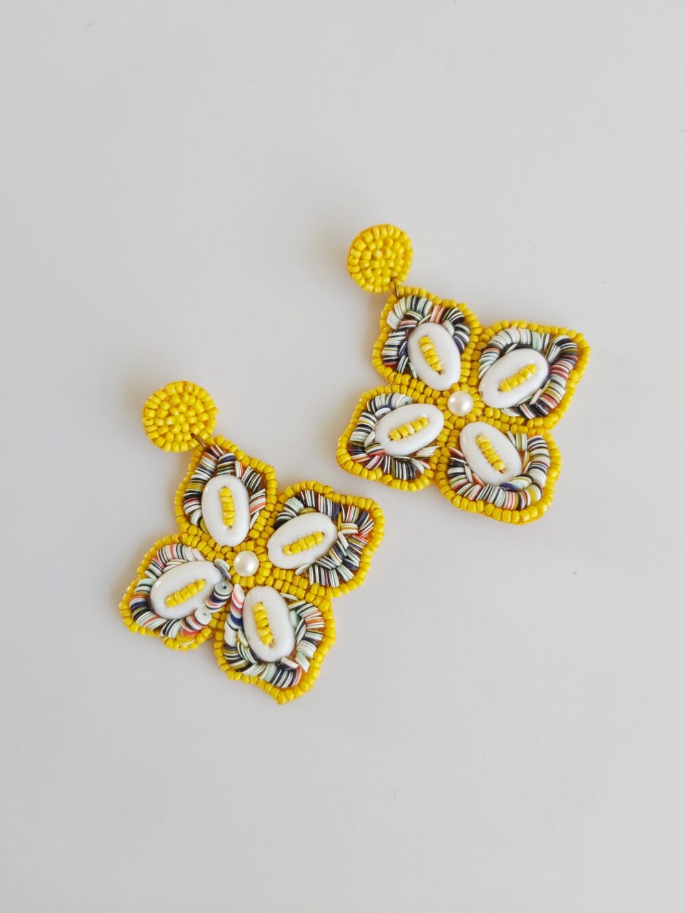#504 Yellow Petal Wings Earrings