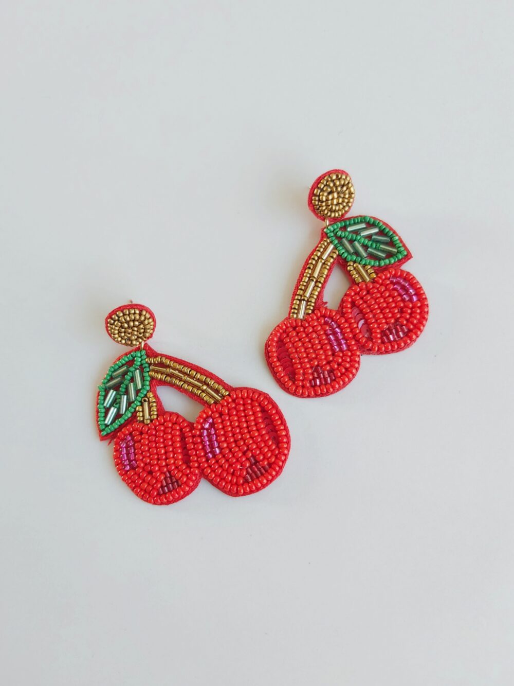 #502 Red Cherry Earrings