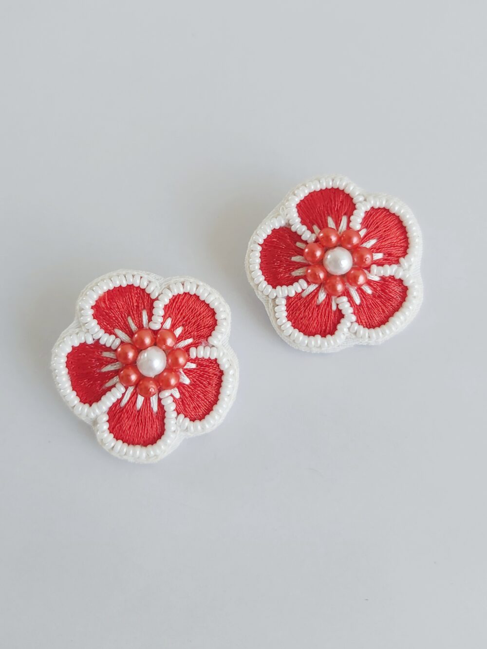 #517 Red Poppy Earrings