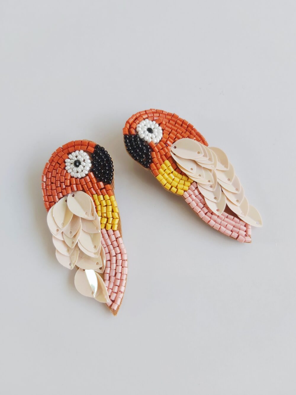#508 Brown Parrot Earrings