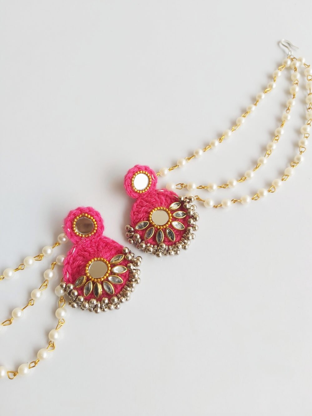 #188 Pink Jhumka with Sahara